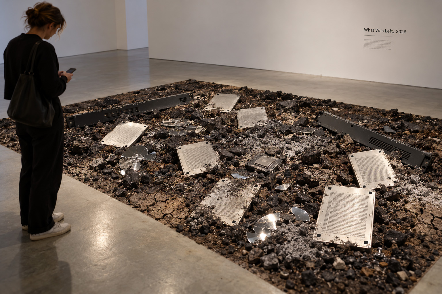 Visualisatie van What Was Left: serveronderdelen in aarde